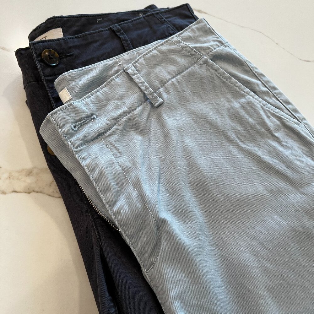 2 pairs Ann Taylor Loft 'The Slim' Chino pants - size 12 - light and dark blue